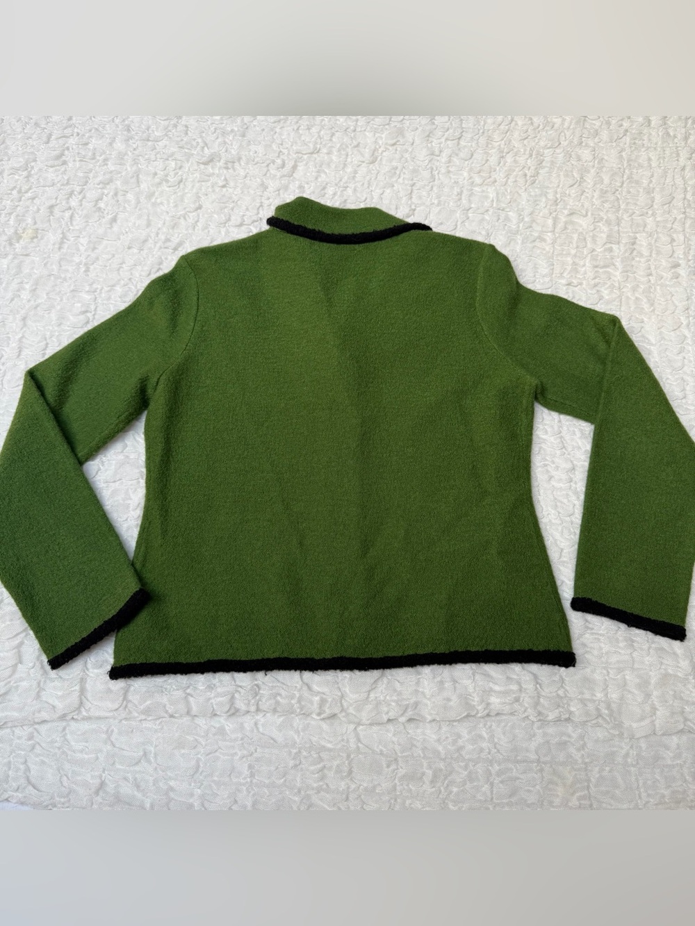 Mercer & Madison 100% Wool Green Black Trim Jacket Small - Picture 11 of 11